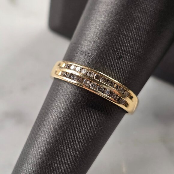 Womens Vintage Estate 14K Yellow Gold Magnolia Diamond Ring 2.3g #E4504